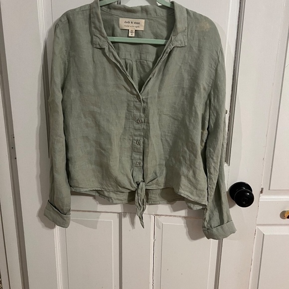 Cloth and Stone (read) Button Up Top with bleach stains - Picture 2 of 13